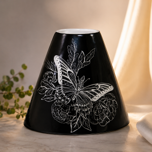 VAS 17 Vase pyramide Blanc & Noir - papillon